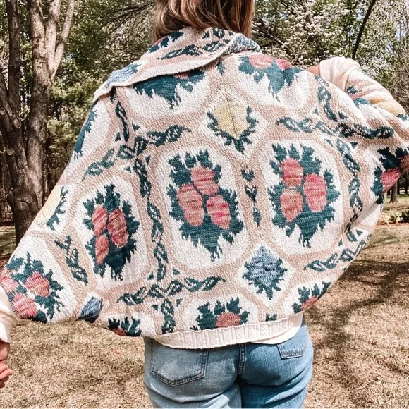 Anthropologie floral cocoon cardigan xs/s - Picture 2 of 10